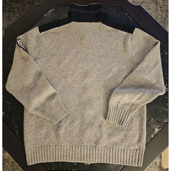 Tommy Hilfiger Lambswool Full Zip Cardigan Sweater Jacket Grey Blue Mens XXL 2X - Picture 6 of 6